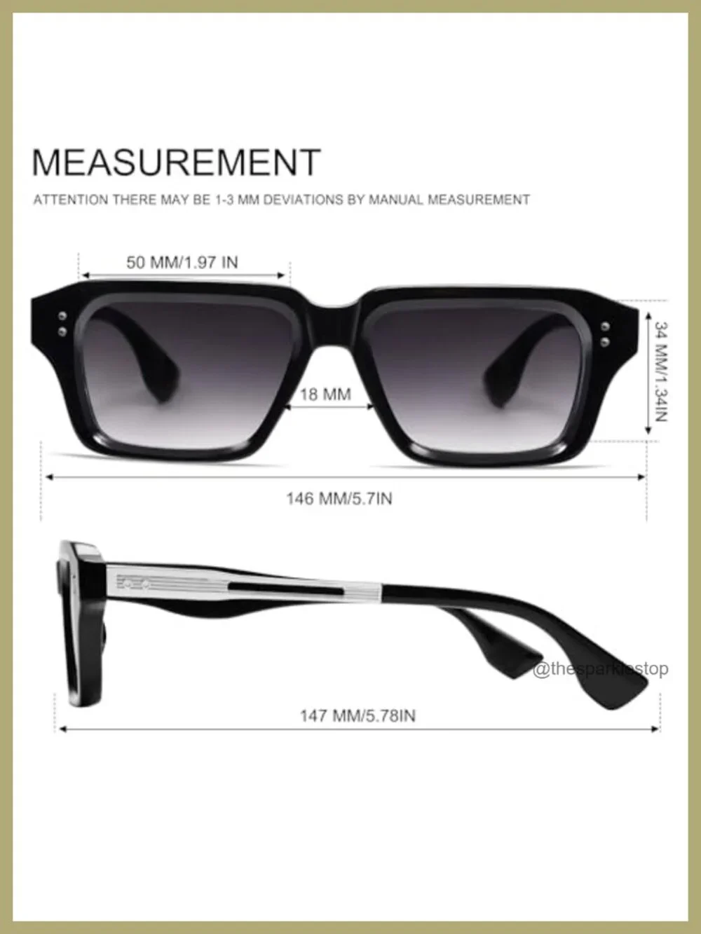 Square Frame Sunglasses for Men Fashion Designer Shades UV400 Protection